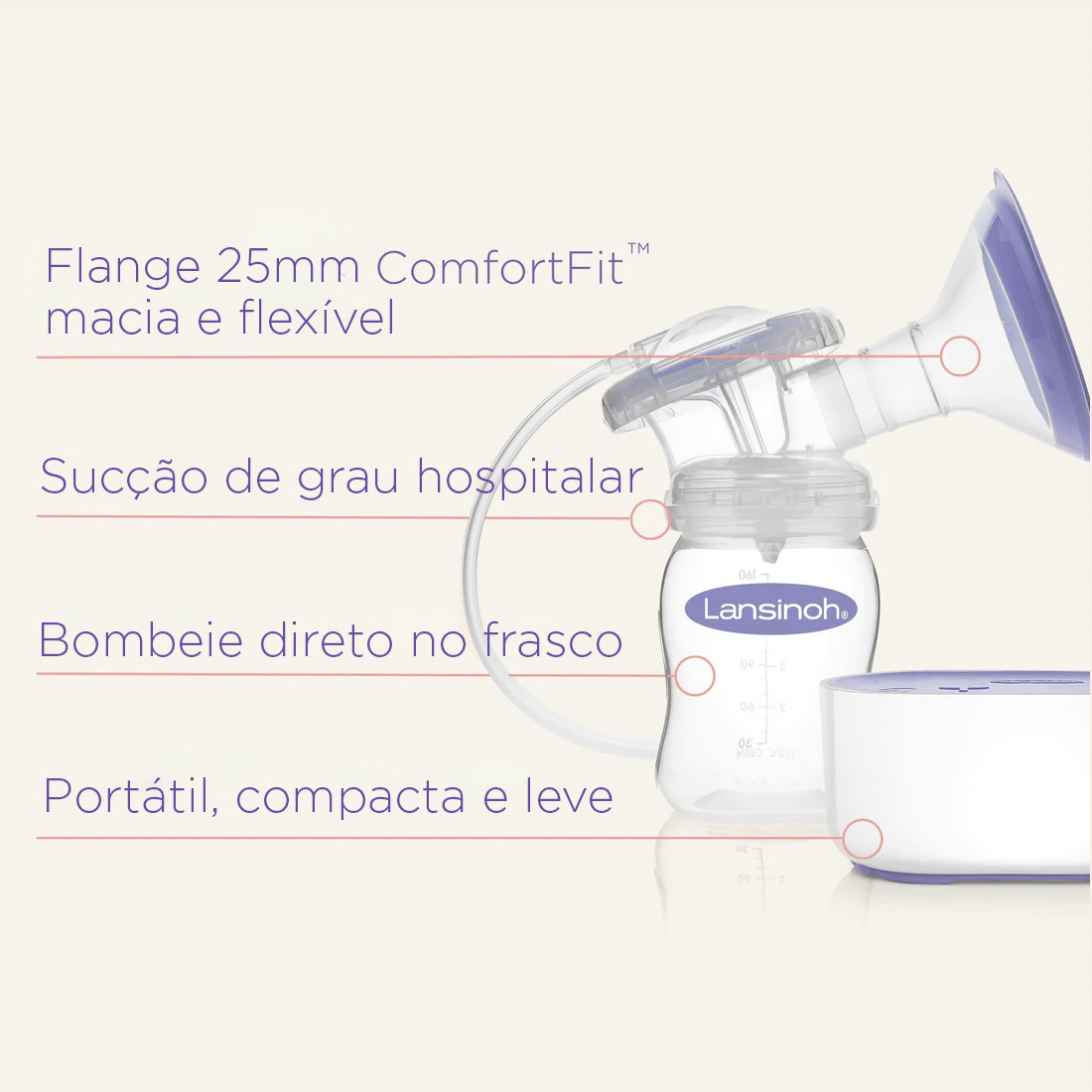 Extrator Bomba Tira-leite Elétrica Single Compact Lansinoh-1173