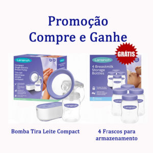 Promopack Bomba tira Leite Elétrica Compact + Frascos para Armazenamento Leite-0