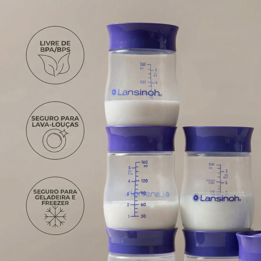 Frasco Para Armazenamento De Leite Com 4 Unidades-1210